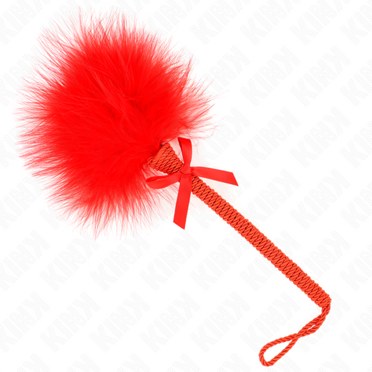 KINK - Nylon Rope Massager with Tickling Feathers and Red Bow 25 cm