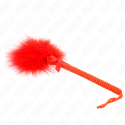 KINK - Nylon Rope Massager with Tickling Feathers and Red Bow 25 cm