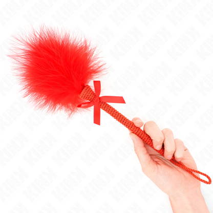 KINK - Nylon Rope Massager with Tickling Feathers and Red Bow 25 cm