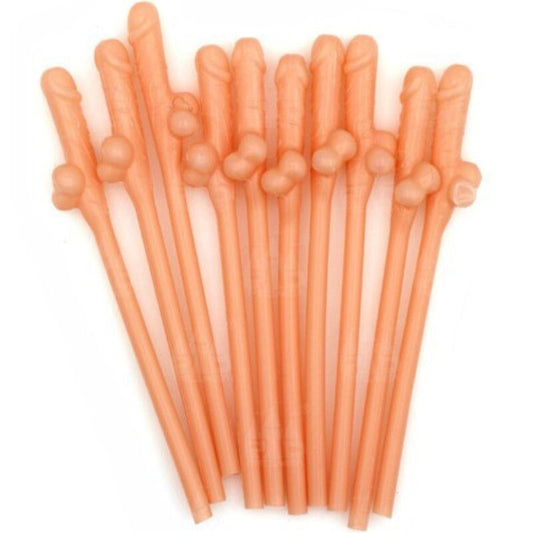 SPICY DEVIL - 10 PENIS-SHAPED STRAWS