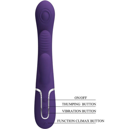 PRETTY LOVE - SHANIA TRIPLE MULTIFUNCTION RABBIT VIBRATOR PURPLE
