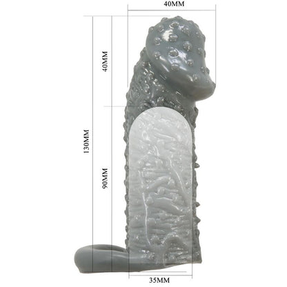 PRETTY LOVE - REALISTIC PENIS ENLARGING AND DELAY SLEEVE MODEL 2 GREY