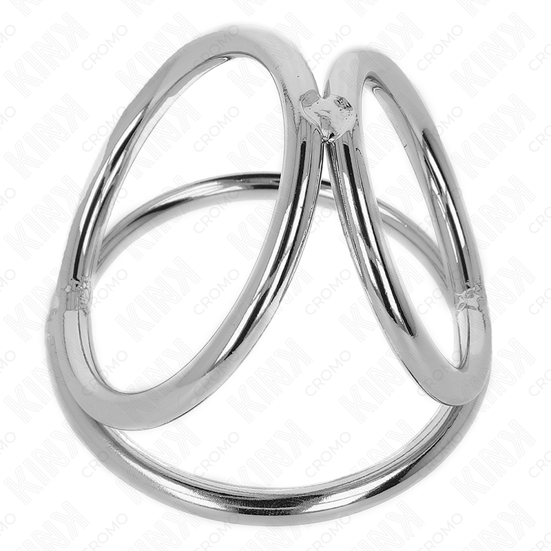 KINK - CHROME METAL TRIPLE COCK RING 3.2 CM TO 4.5 CM