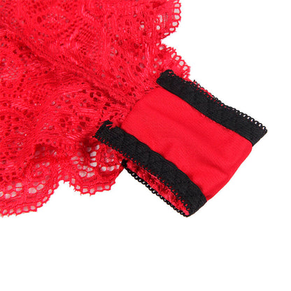 SUBBLIME - 953904 3-PIECE RED LACE AND SATIN SET L/XL