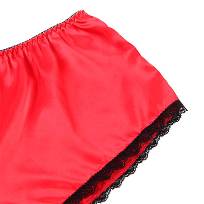 SUBBLIME - 953904 3-PIECE RED LACE AND SATIN SET L/XL