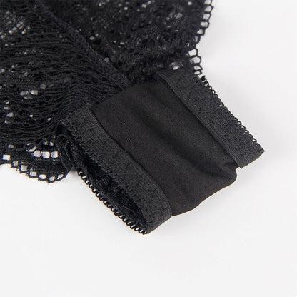 SUBBLIME - 953911 3-PIECE BLACK LACE AND SATIN SET S/M