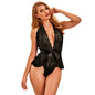 SUBBLIME - 930882 SEXY BODYSUIT WITH RUFFLES BLACK L/XL