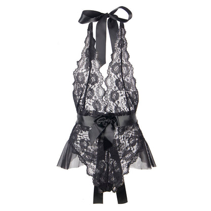 SUBBLIME - 930882 SEXY BODYSUIT WITH RUFFLES BLACK L/XL
