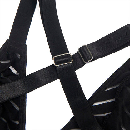 SUBBLIME - 954154 BODYSUIT WITH BLACK GARTER BELT L/XL