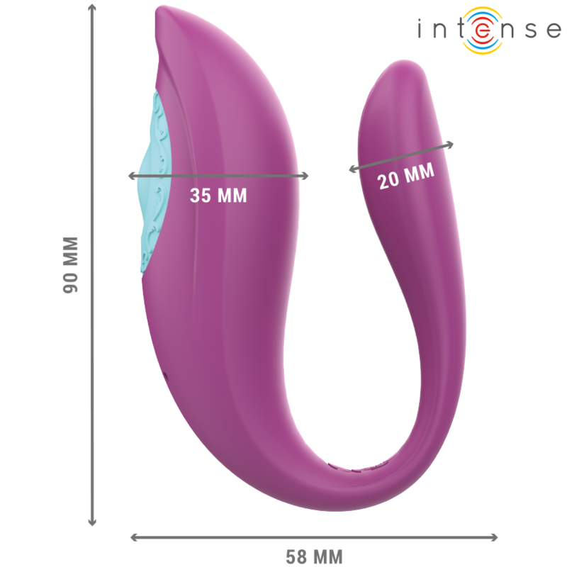 INTENSE - ANNIE U-SHAPED STIMULATOR &amp; VIBRATOR PURPLE REMOTE CONTROL