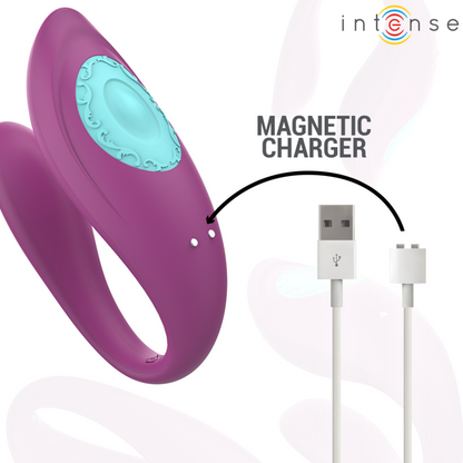 INTENSE - ANNIE U-SHAPED STIMULATOR &amp; VIBRATOR PURPLE REMOTE CONTROL