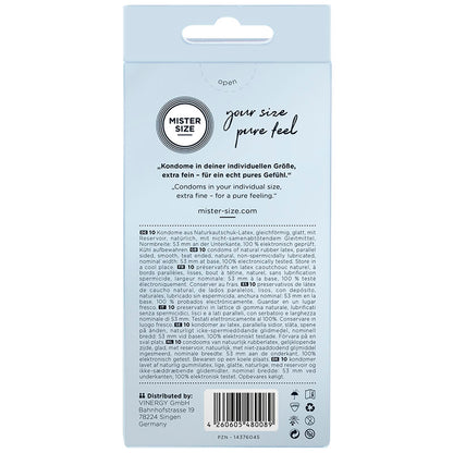 MISTER SIZE - CONDOMS SIZE M 53 MM (10 UNITS)