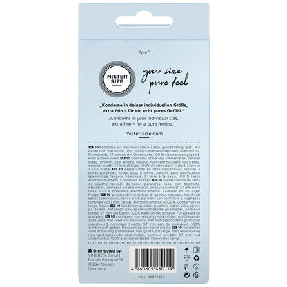 MISTER SIZE - CONDOMS SIZE L 57 MM (10 UNITS)
