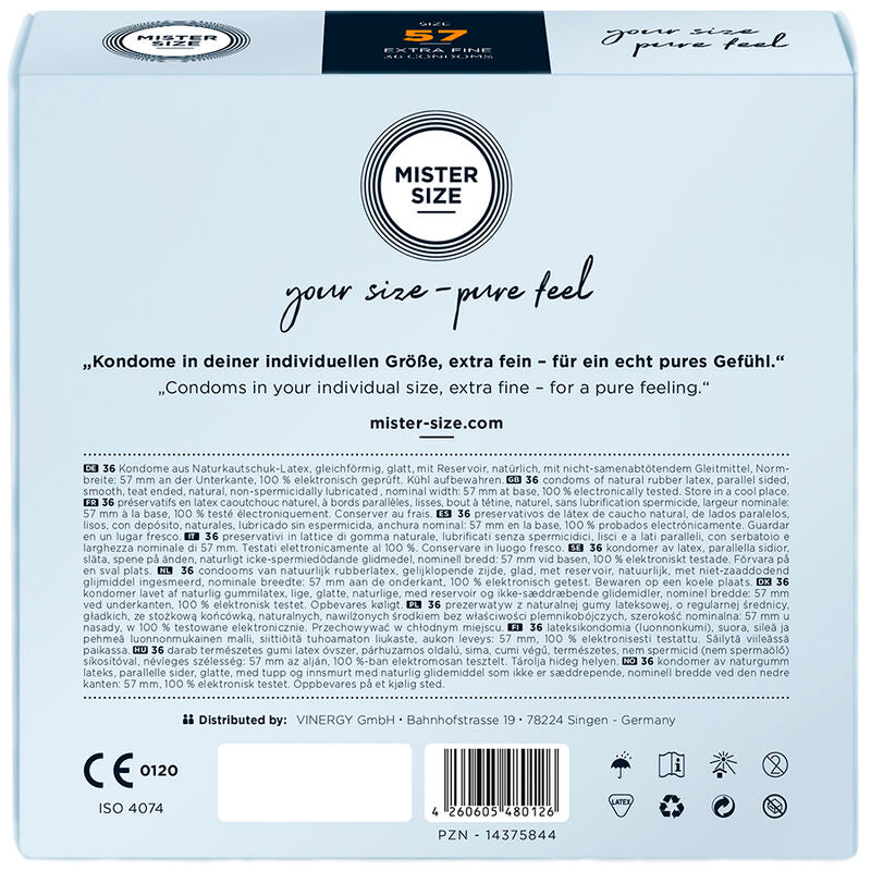 MISTER SIZE - CONDOMS SIZE L 57 MM (36 UNITS)
