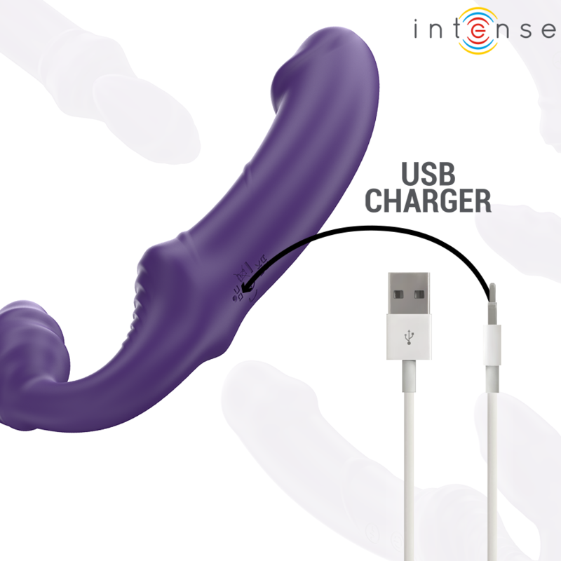 INTENSE - JILL DOUBLE VIBRATOR 20 CM VIOLET REMOTE CONTROL