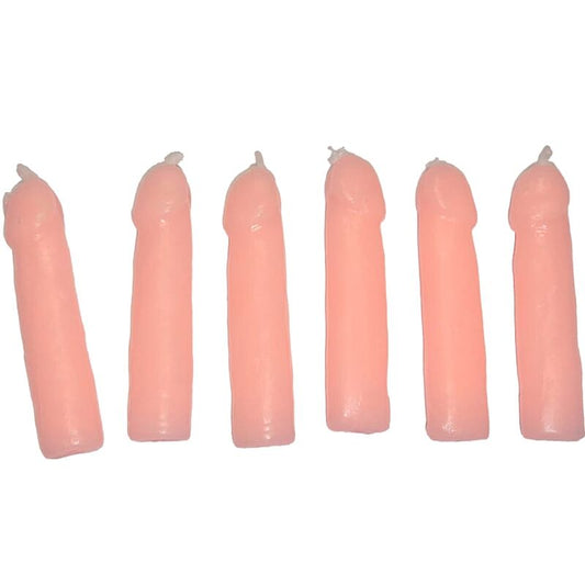 SPICY DEVIL - 6 FLESH PENIS SHAPED CANDLES