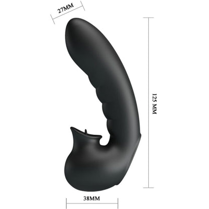 PRETTY LOVE - HOBGOBLIN VIBRATING FINGER SLEEVE 12 VIBRATIONS + CLITORIS STIMULATOR BLACK