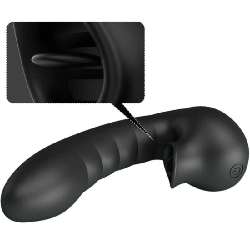 PRETTY LOVE - HOBGOBLIN VIBRATING FINGER SLEEVE 12 VIBRATIONS + CLITORIS STIMULATOR BLACK