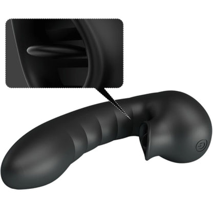 PRETTY LOVE - HOBGOBLIN VIBRATING FINGER SLEEVE 12 VIBRATIONS + CLITORIS STIMULATOR BLACK