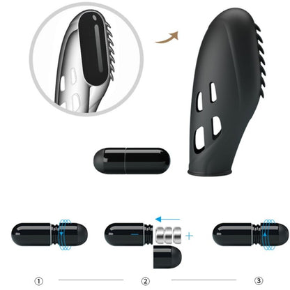 PRETTY LOVE - GILO BLACK SILICONE FINGER VIBRATOR