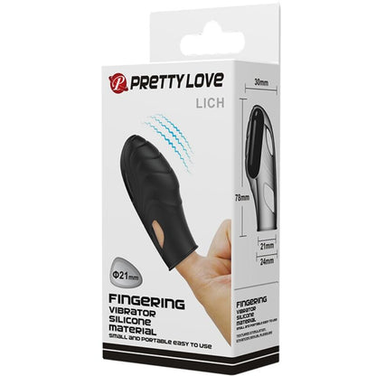 PRETTY LOVE - LICH BLACK SILICONE FINGER VIBRATOR