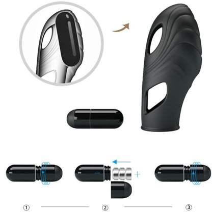 PRETTY LOVE - LICH BLACK SILICONE FINGER VIBRATOR