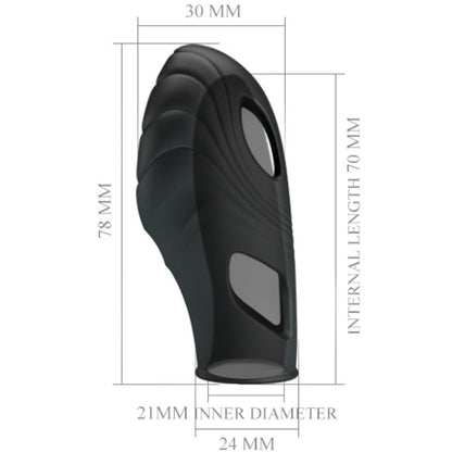 PRETTY LOVE - LICH BLACK SILICONE FINGER VIBRATOR