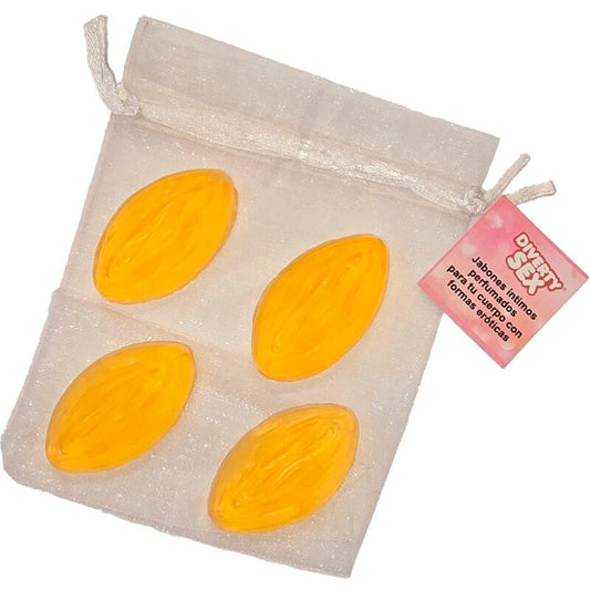 Spicy Devil - 4 Mini Vagina-Shaped Soaps, Yellow