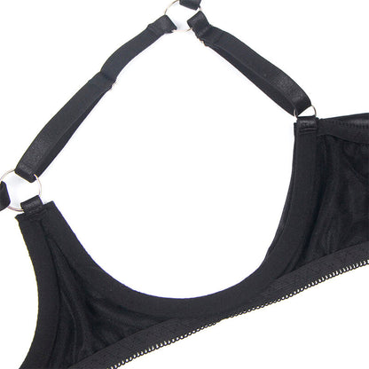 SUBBLIME - 955199 Adjustable Black Bow Bra Set S/M