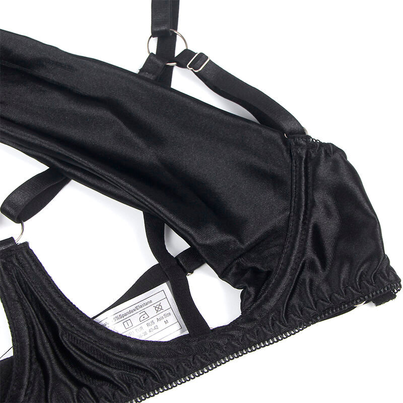 SUBBLIME - 955205 Adjustable Black Bow Bra Set L/XL