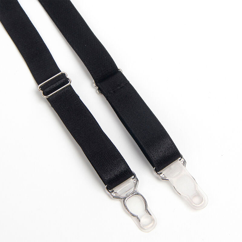 SUBBLIME - 955236 BLACK BONDAGE BRA AND GARTER BELT SET S/M