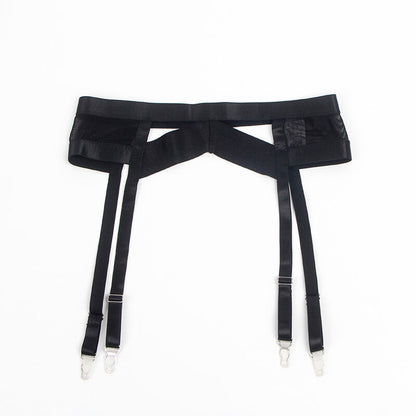 SUBBLIME - 955236 BLACK BONDAGE BRA AND GARTER BELT SET S/M