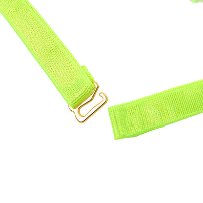 SUBBLIME - 955274 FLUORESCENT GREEN NECKLACE &amp; LEG TRIMS BRA SET S/M