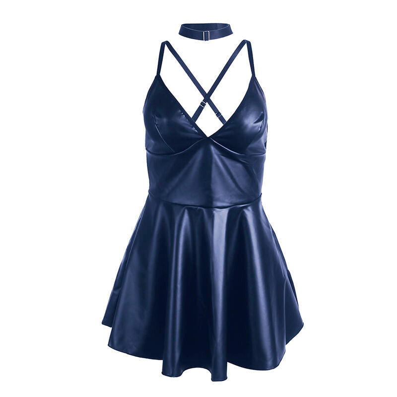 SUBBLIME - 955427 BLUE LEATHER STRAPS DRESS L/XL