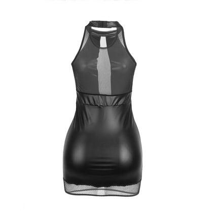 SUBBLIME - 955489 HALTER NECK DRESS WITH SEE-THROUGHS BLACK L/XL