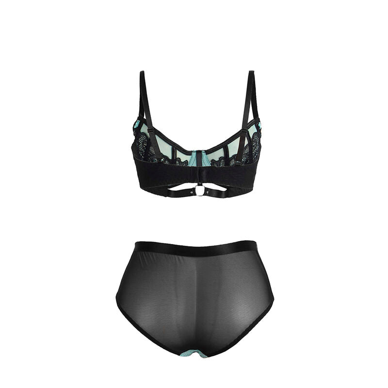 SUBBLIME - 955564 GREEN PATENT MESH ZIP-UP BRA SET L/XL