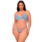 SUBBLIME - 957629 CONJUNTO SUJETADOR Y PANTIES CON BORDADOS DE FLORES CELESTE S/M