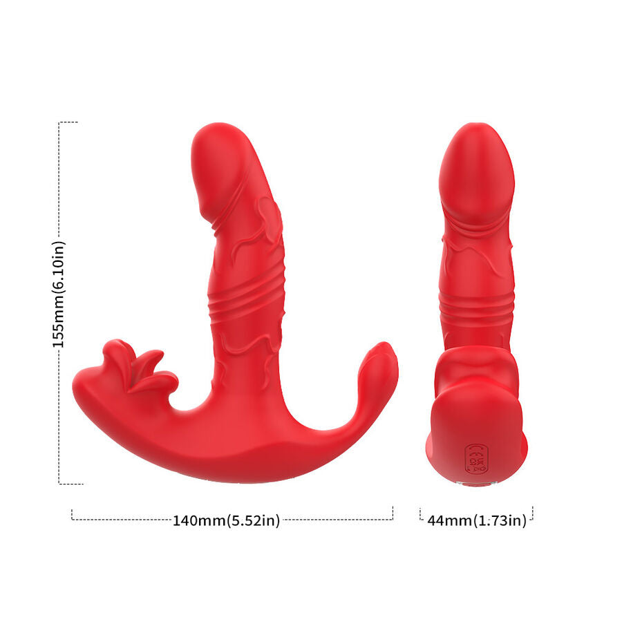 ARMONY - VIBRADOR ANAL PANTY ESTIMULADOR PUNTO C Y G CONTROL REMOTO ROJO