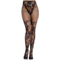 LEG AVENUE - MEDIAS DE ENCAJE DAHLIA CON DETALLE DE RED NEGRO