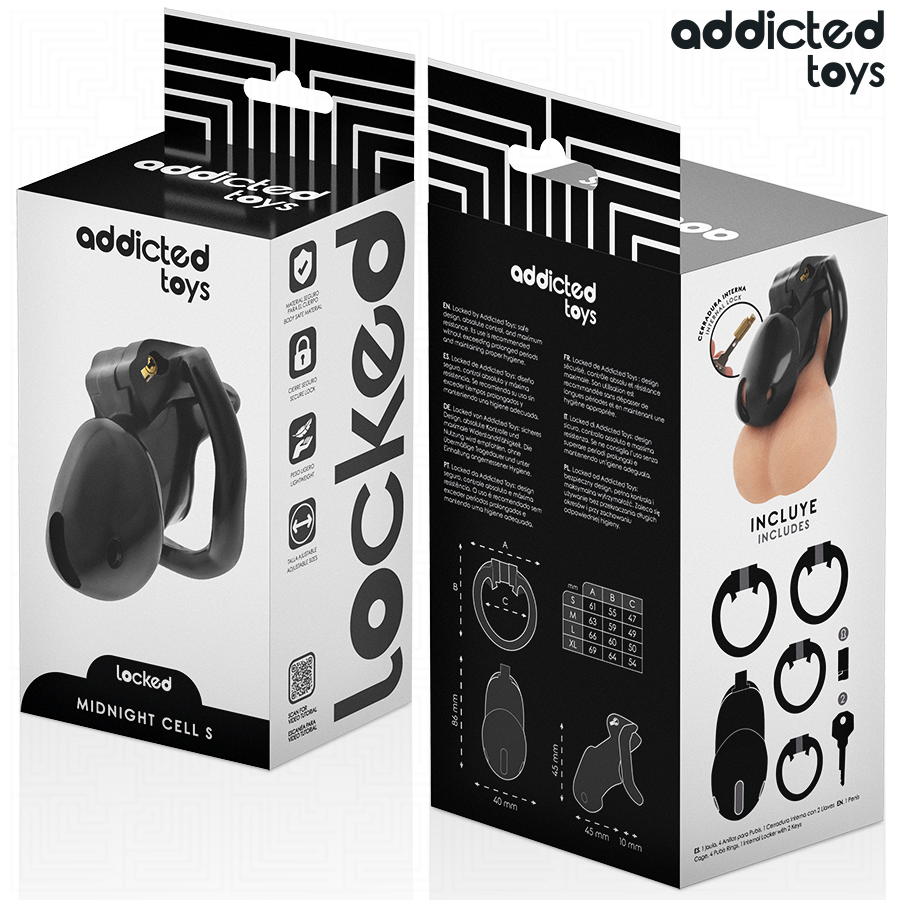 ADDICTED TOYS LOCKED - MINDNIGHT CELL JAULA PARA PENE TALLA S