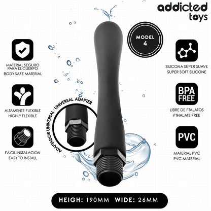 ADDICTED TOYS - LIMPIADOR ANAL CON ADAPTADOR UNIVERSAL MODELO 4