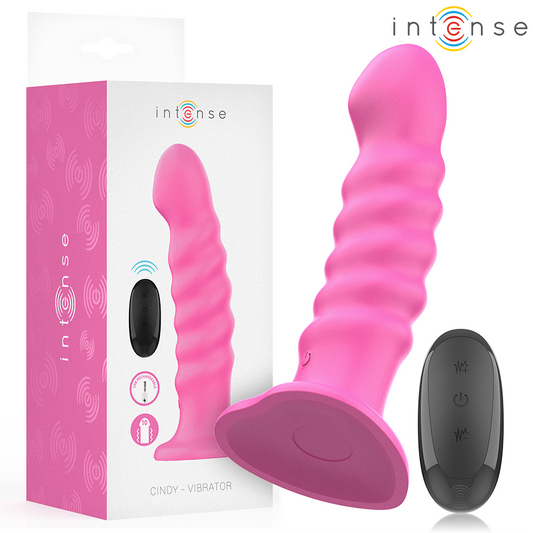 INTENSE - CINDY VIBRADOR TALLA L DISEÑO EN ESPIRAL 10 VIBRACIONES ROSA CONTROL REMOTO