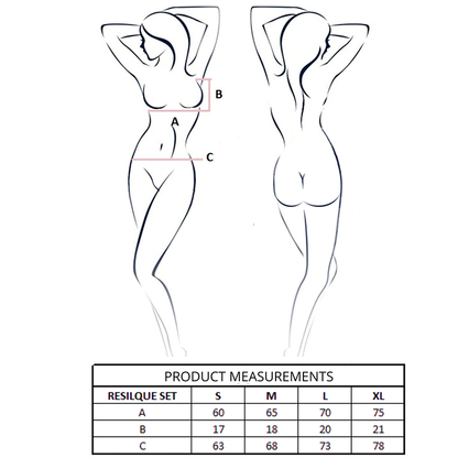 PASSION - RESILQUE SET SUJETADOR + TANGA BLANCO S/M