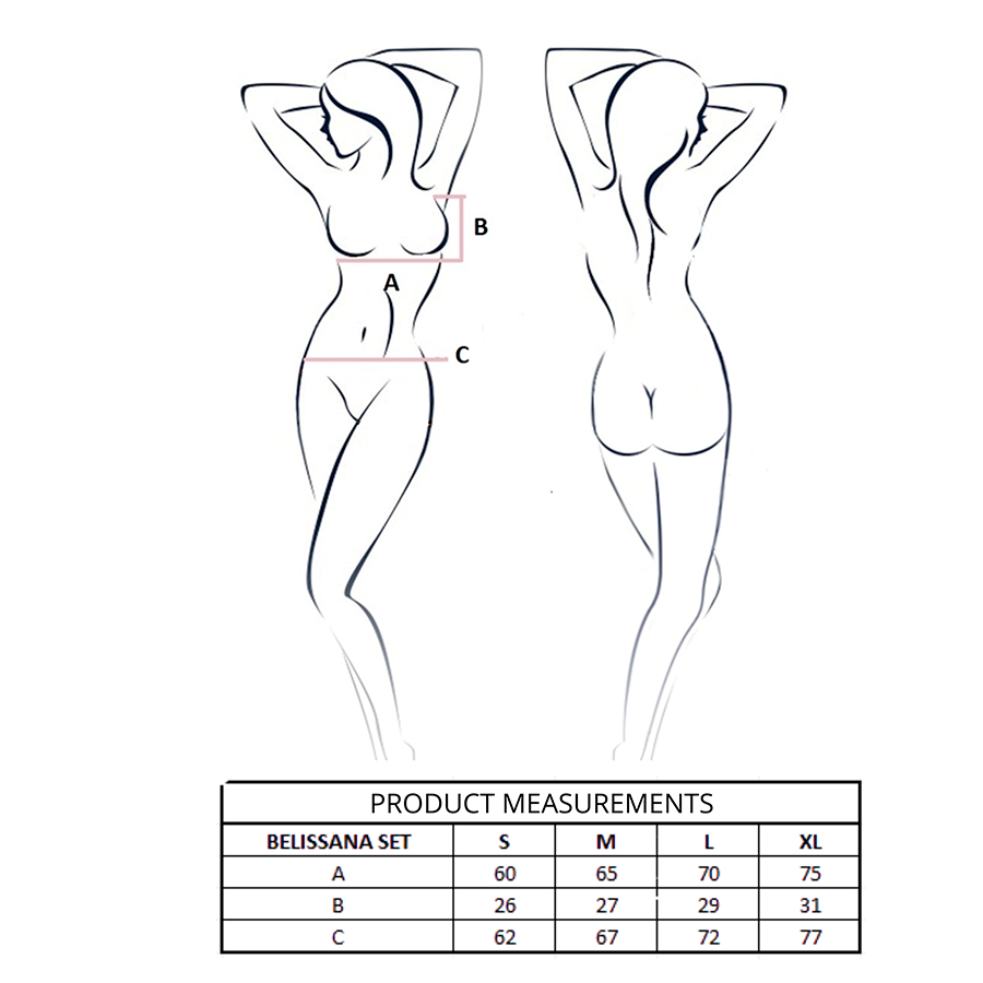 PASSION - BELISSANA SET SUJETADOR + TANGA VIOLETA L/XL