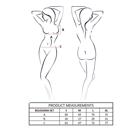 PASSION - BELISSANA SET SUJETADOR + TANGA BURDEOS S/M