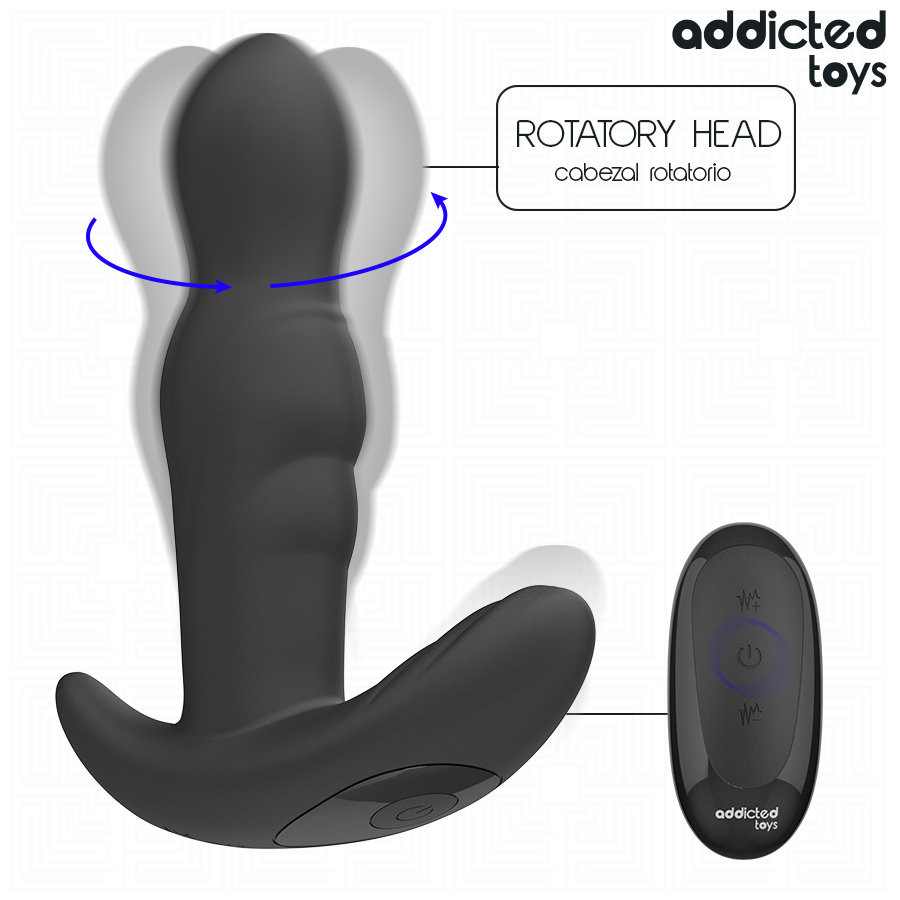 ADDICTED TOYS - PLUG ANAL VIBRADOR ROTATORIO CONTROL REMOTO