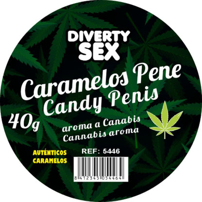 DIABLO PICANTE - 20 CARAMELOS CON FORMA DE PENE CON AROMA CANNABIS