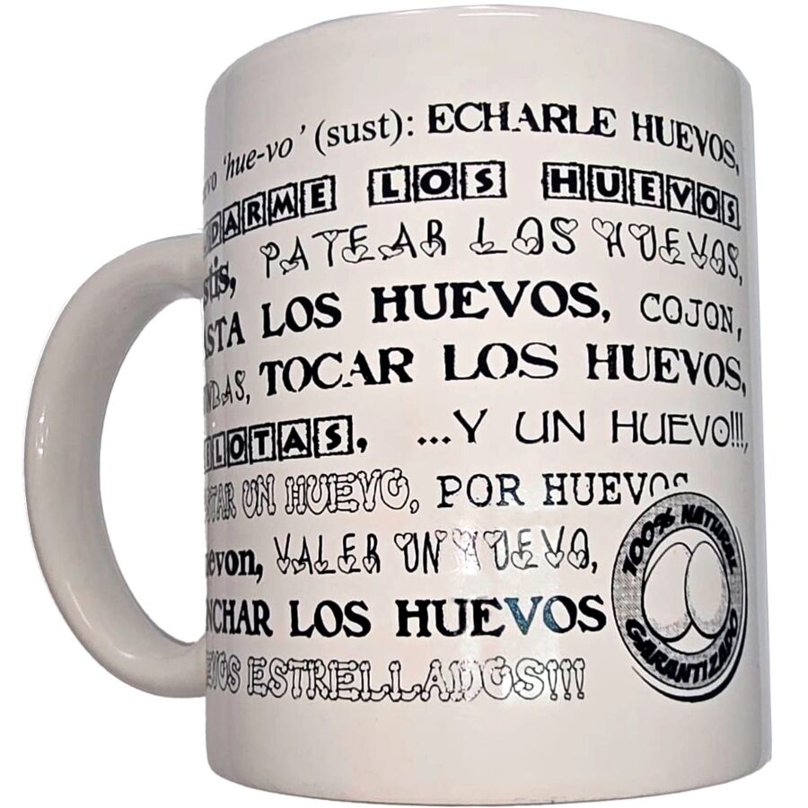 DIABLO PICANTE - TAZA BLANCA DE SINÓNIMOS HUEVOS 370 ML
