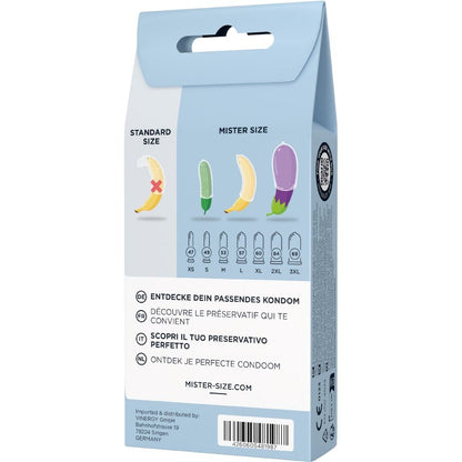 MISTER SIZE - TEST SET 3 PRESERVATIVOS DIFERENTES TALLAS + CINTA MÉTRICA