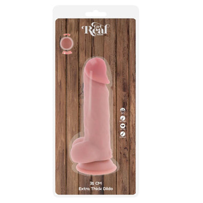 GET REAL - PENE REALÍSTICO DELUXE CON TESTÍCULOS EXTRA GRUESO 31 CM